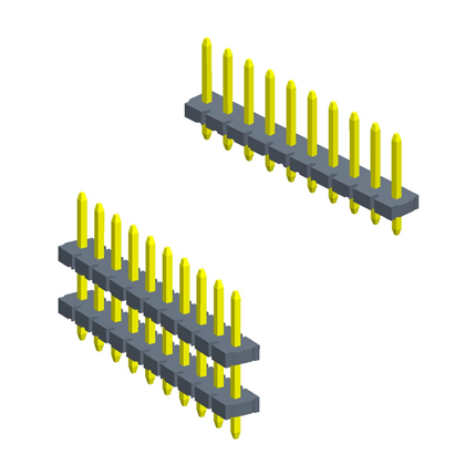 5.08mm排针 单排 180度 单塑/多塑 A型